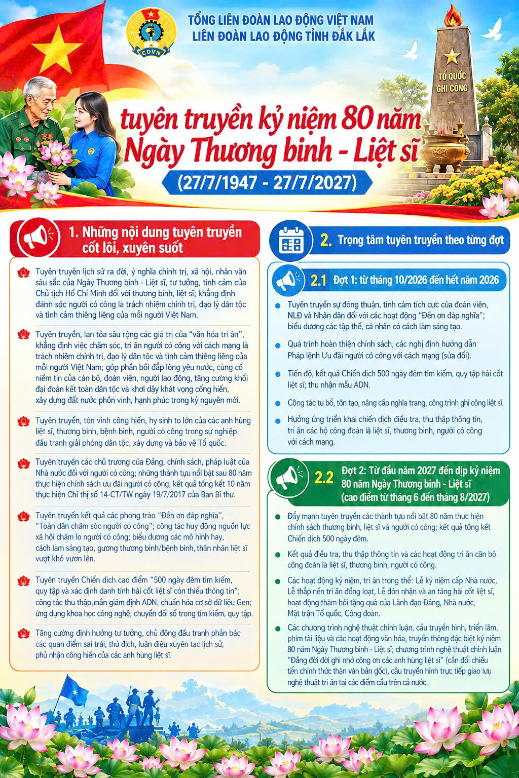 HƯỚNG DẪN tuyên truyền kỷ niệm 80 năm Ngày Thương binh - Liệt sĩ  (27/7/1947 - 27/7/2027)